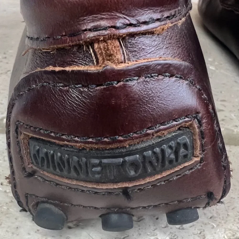 Minnetonka Moosehide Driver Slipper Loafer Moccassin 798 Chocolate Brown Sz 9